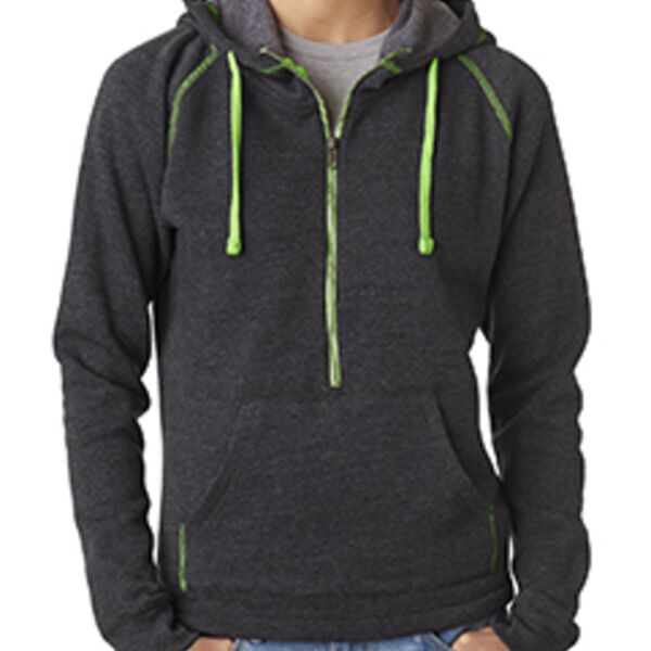 Ladies' Triblend Half-Zip Fleece Hood Thumbnail